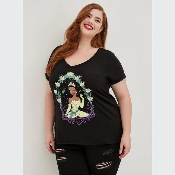 Torrid Roll Cuff Top - Disney Princess & The Frog Tiana Size 1 - Picture 3 of 5